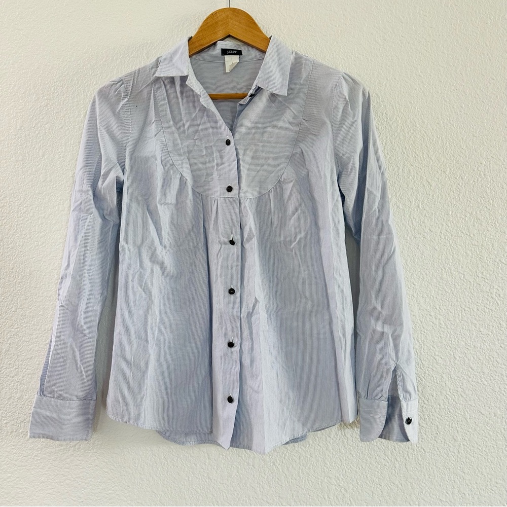 J Crew Striped Button Up Cotton Top Size Small